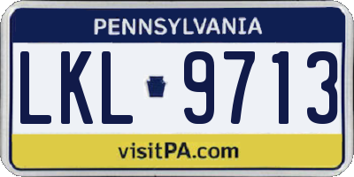 PA license plate LKL9713