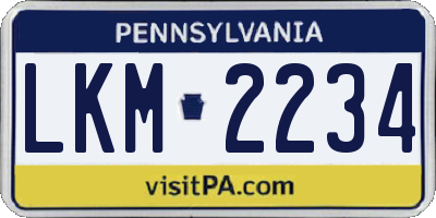 PA license plate LKM2234