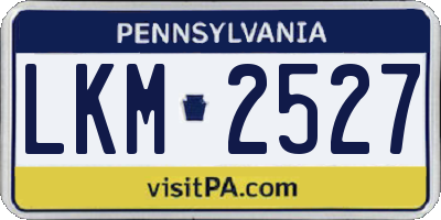 PA license plate LKM2527