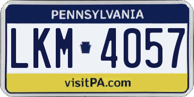 PA license plate LKM4057