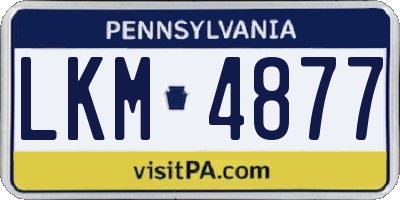PA license plate LKM4877