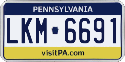 PA license plate LKM6691