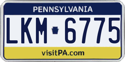 PA license plate LKM6775