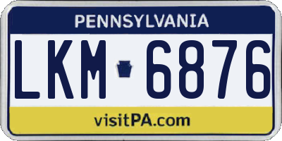 PA license plate LKM6876