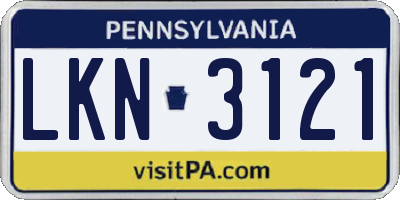 PA license plate LKN3121