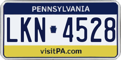 PA license plate LKN4528