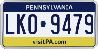 PA license plate LKO9479