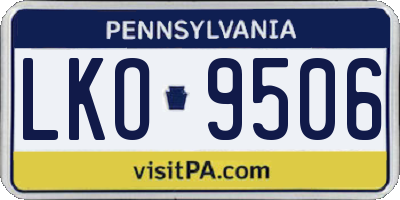 PA license plate LKO9506