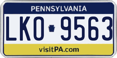 PA license plate LKO9563