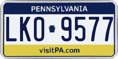PA license plate LKO9577