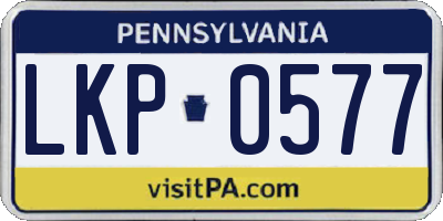 PA license plate LKP0577