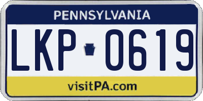PA license plate LKP0619