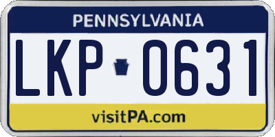 PA license plate LKP0631