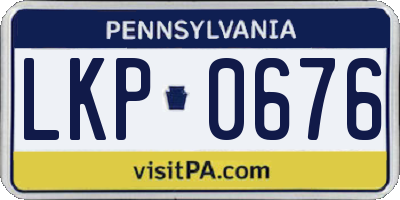 PA license plate LKP0676