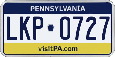 PA license plate LKP0727