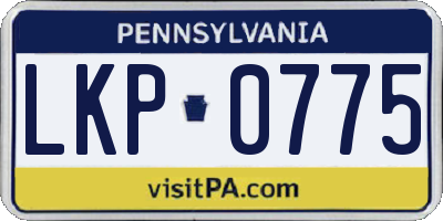 PA license plate LKP0775