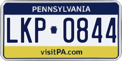 PA license plate LKP0844