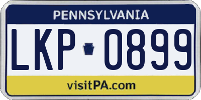 PA license plate LKP0899