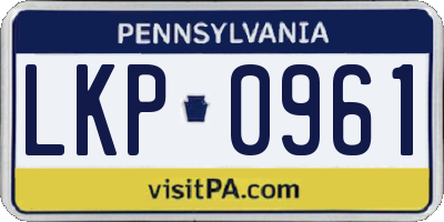 PA license plate LKP0961