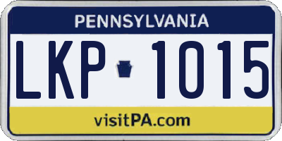 PA license plate LKP1015