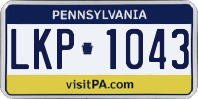 PA license plate LKP1043