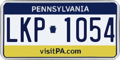 PA license plate LKP1054