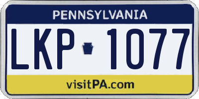 PA license plate LKP1077