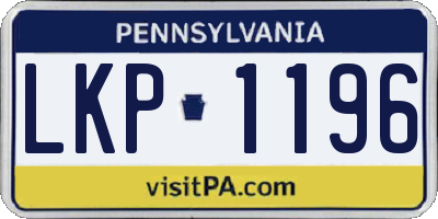 PA license plate LKP1196