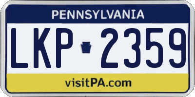 PA license plate LKP2359