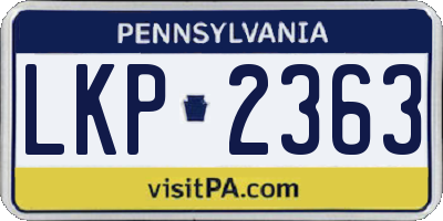 PA license plate LKP2363