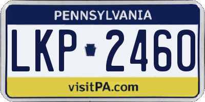 PA license plate LKP2460