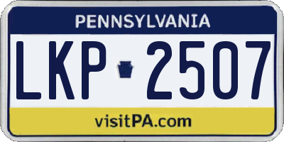 PA license plate LKP2507