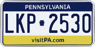 PA license plate LKP2530