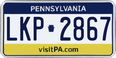 PA license plate LKP2867