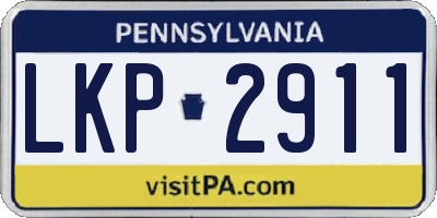 PA license plate LKP2911