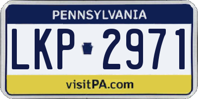 PA license plate LKP2971