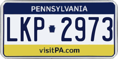PA license plate LKP2973