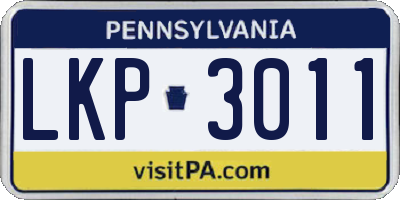 PA license plate LKP3011