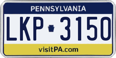 PA license plate LKP3150