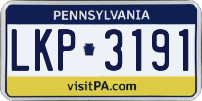 PA license plate LKP3191