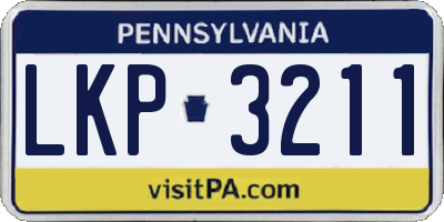 PA license plate LKP3211
