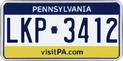 PA license plate LKP3412
