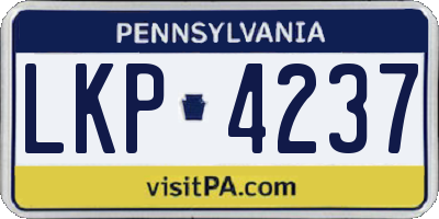 PA license plate LKP4237