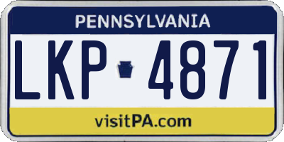 PA license plate LKP4871