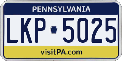 PA license plate LKP5025
