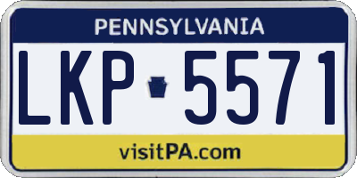 PA license plate LKP5571