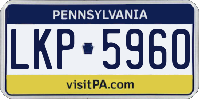 PA license plate LKP5960