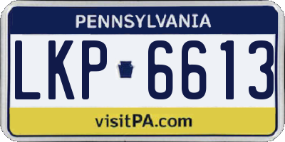 PA license plate LKP6613