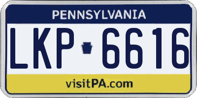PA license plate LKP6616
