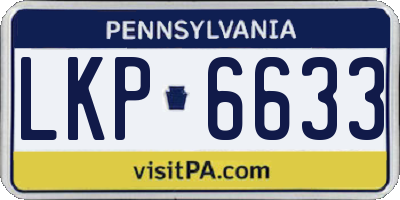 PA license plate LKP6633